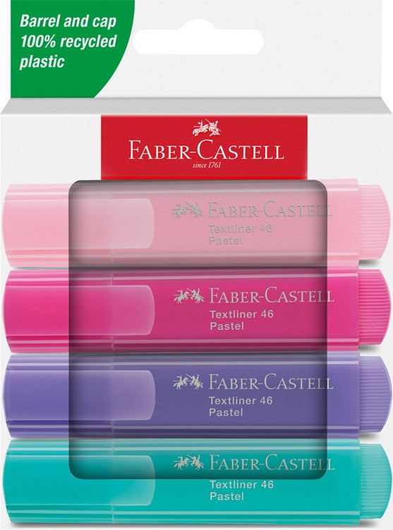 Zakreślacze Faber-Castell 4 sztuki | Pastel