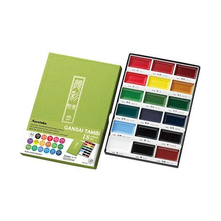 Farby akwarelowe Kuretake Gansai Tambi 18 kolorów