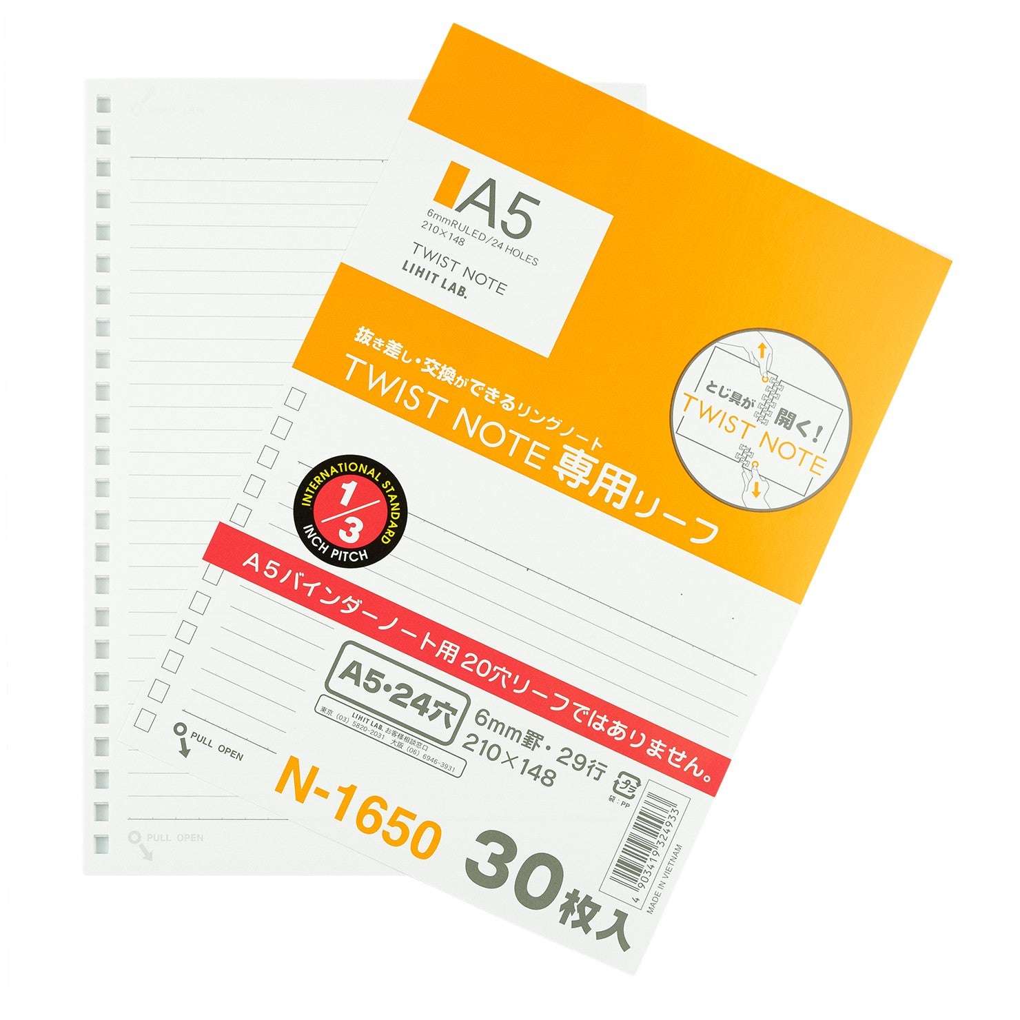 Wkład do segregatora Lihit Lab Twist Note A5 Linie