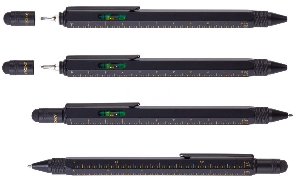 Długopis Troika Construction | Czarny ze złotymi detalami