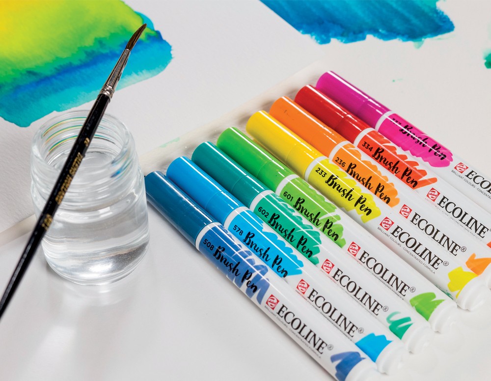 Zestaw brush penów Talens Ecoline 15 sztuk