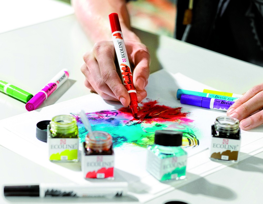 Zestaw brush penów Talens Ecoline 15 sztuk