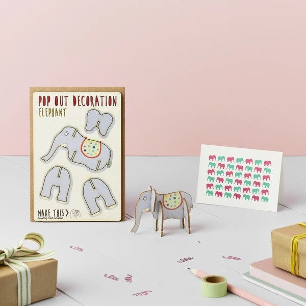 Kartka Pop Out Card Decoration | Słoń