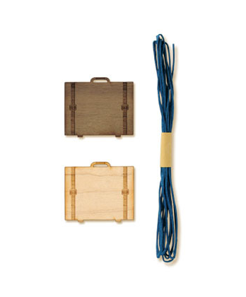 Etykietki prezentowe Midori PCM Wood Tag Card Walizka