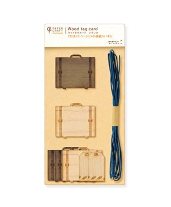Etykietki prezentowe Midori PCM Wood Tag Card Walizka