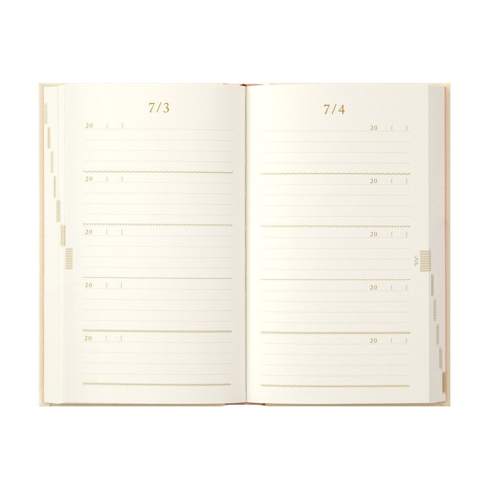 Pamiętnik 5-letni Midori Haftowane kwiaty | Beżowy