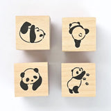 Zestaw pieczątek drewnianych | Panda