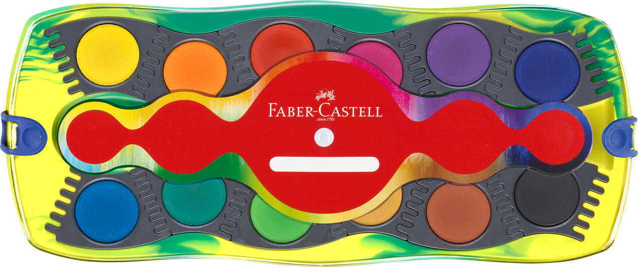 Farby szkolne Connector Faber-Castell 12 kolorów | Dinozaury