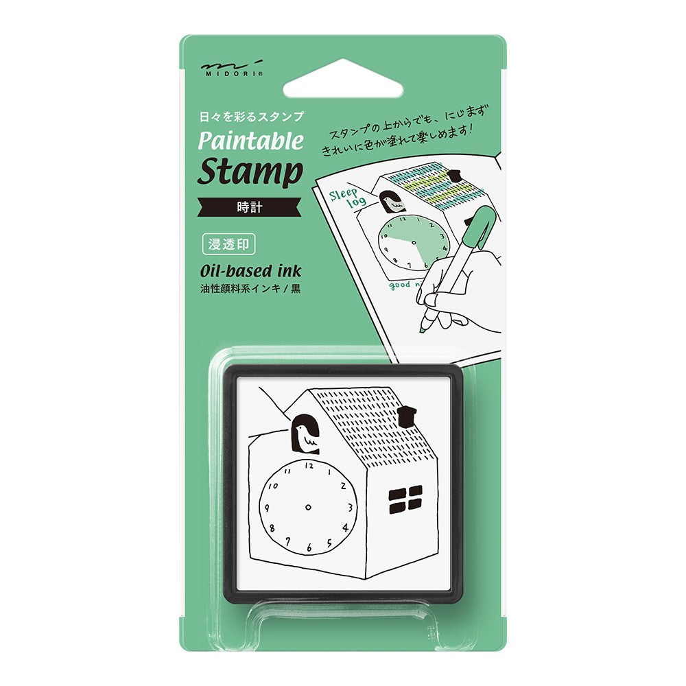 Pieczątka Midori Paintable Stamp Pre-inked | Zegar