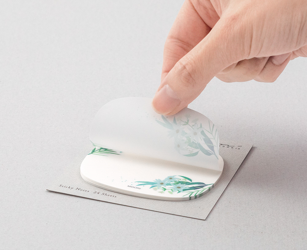 Karteczki samoprzylepne Midori Sakura Fusen Transparentne | Dzikie kwiaty