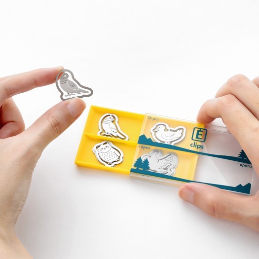 Spinacze do papieru Midori E-Clips | Ptaki