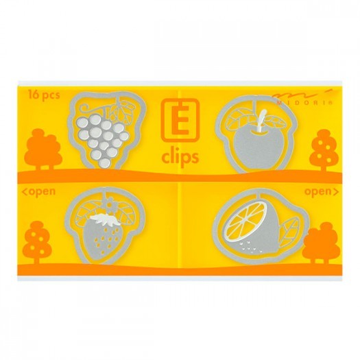 Spinacze do papieru Midori E-Clips | Owoce