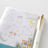 Kalendarz miesięczny Midori Pocket Mini 2027 | Psy