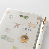 Kalendarz miesięczny Midori Pocket Slim 2027 | Koty
