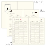 Kalendarz Midori Diary Book Type B6 2027 | Zielony z kotami