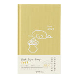 Kalendarz Midori Diary Book Type B6 2027 | Żółty z psem