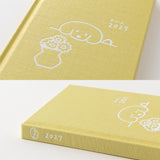Kalendarz Midori Diary Book Type B6 2027 | Żółty z psem