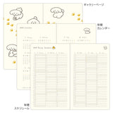 Kalendarz Midori Diary Book Type B6 2027 | Granatowy z pieskami