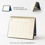Kalendarz miesięczny Midori +Stand Diary B6 2027 | Granatowy