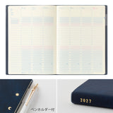 Kalendarz tygodniowy Midori Gradation B6 2027 | Granatowy