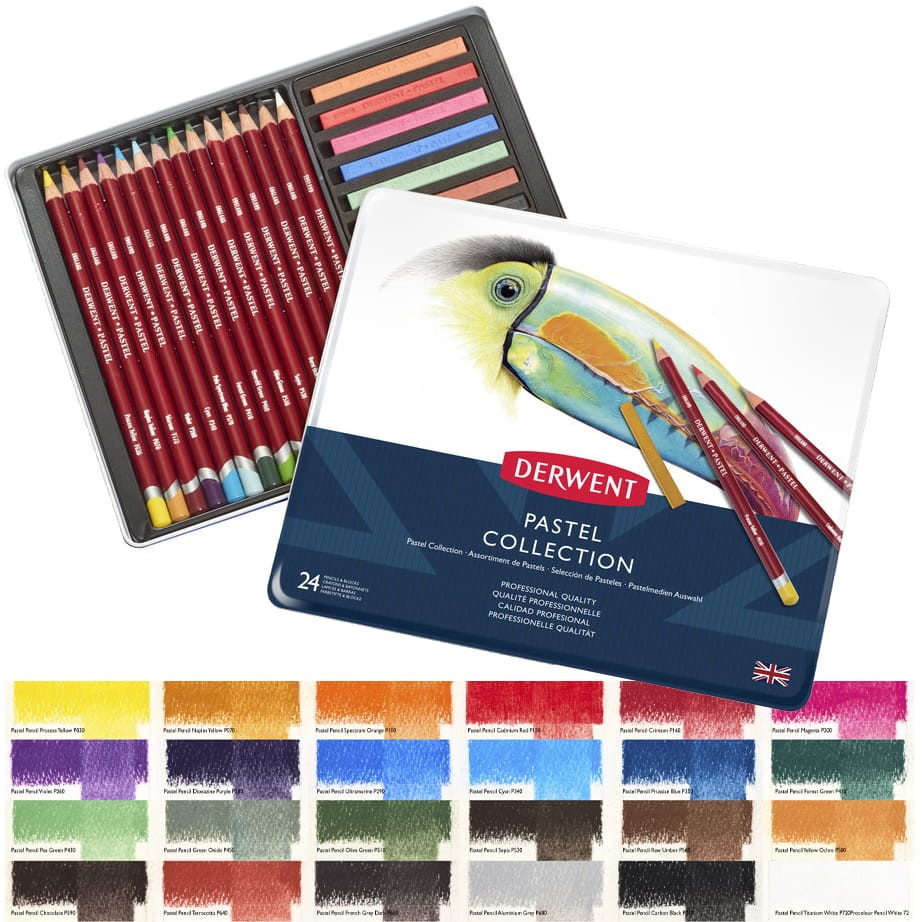 Zestaw suchych pasteli Derwent | 24 sztuki