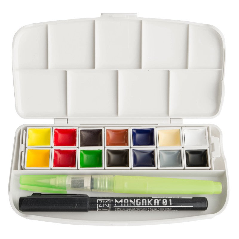 Farby akwarelowe Kuretake Gansai Tambi Portable 14 kolorów