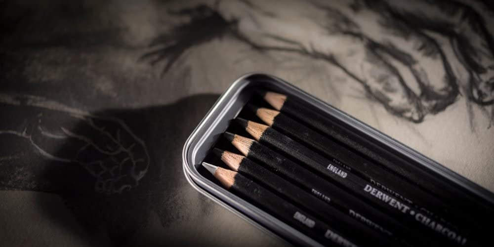 Węgiel Rysunkowy w Kredce Derwent Characoal Pencils 6 sztuk