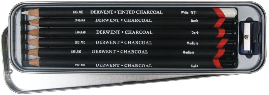 Węgiel Rysunkowy w Kredce Derwent Characoal Pencils 6 sztuk