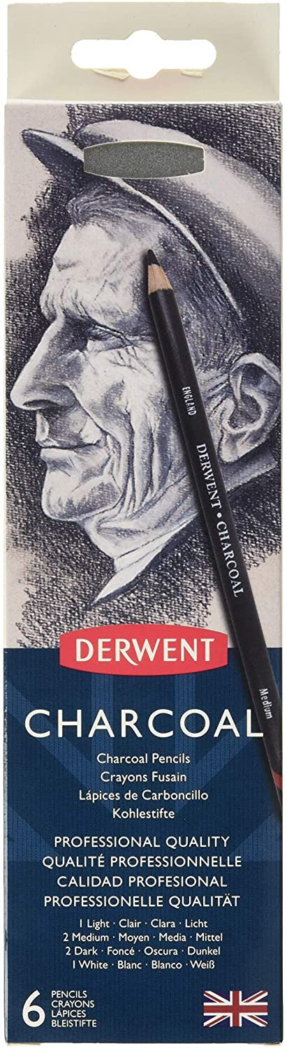 Węgiel Rysunkowy w Kredce Derwent Characoal Pencils 6 sztuk