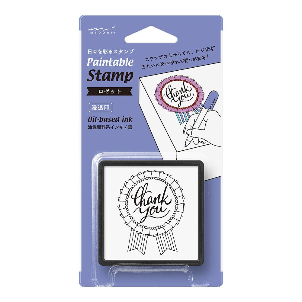 Pieczątka z tuszem Midori Paintable Stamp | Dziękuję