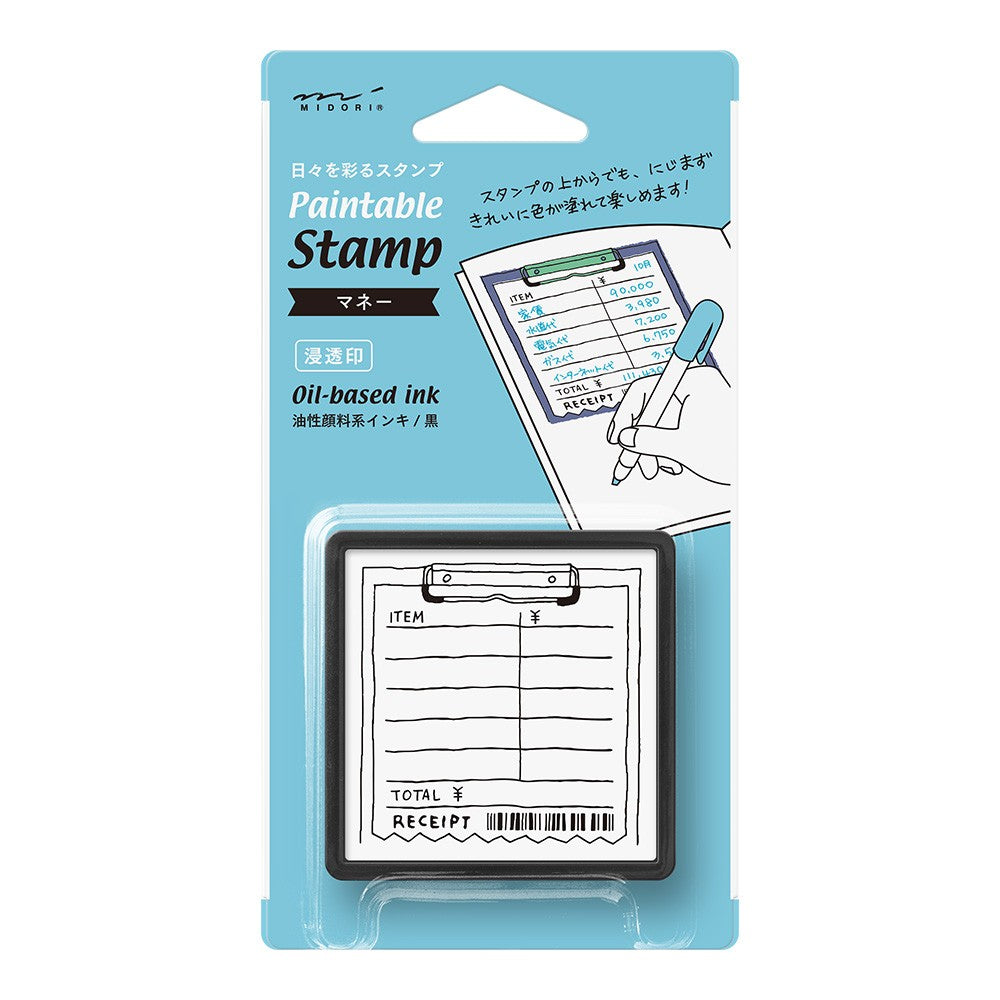 Pieczątka z tuszem Midori Paintable Stamp | Rachunek