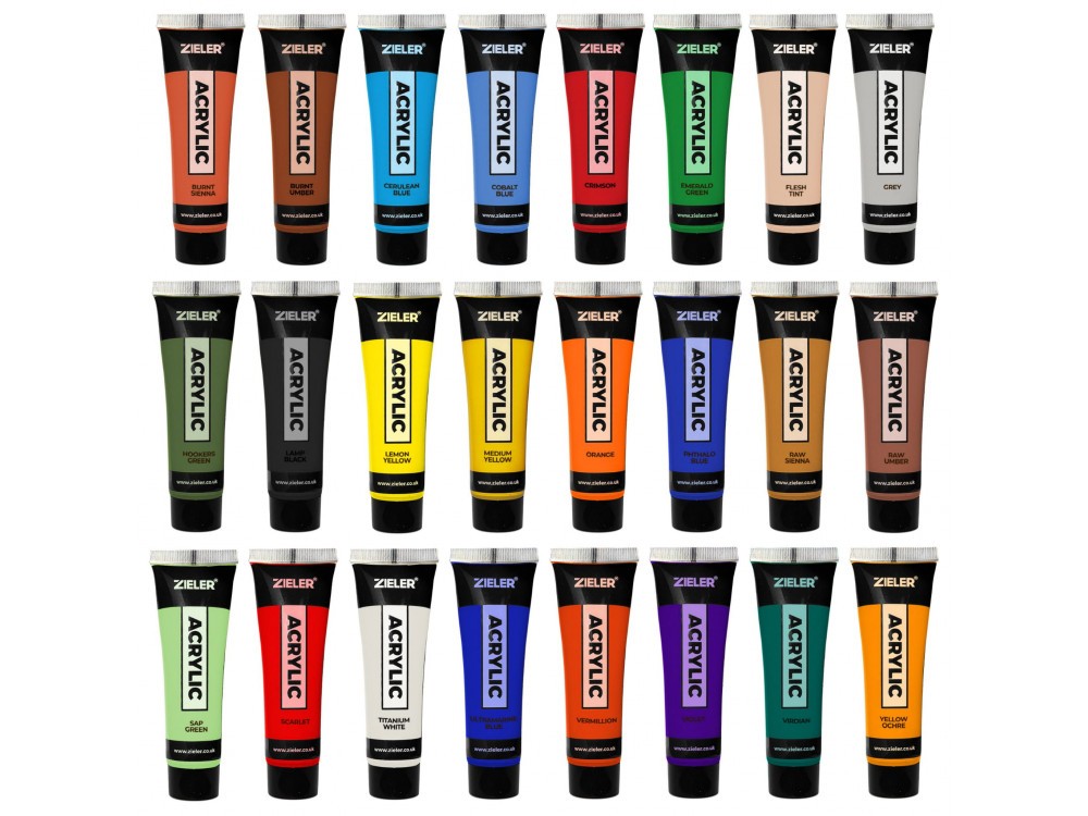 Farby Akrylowe Zieler Premium Acrylic Paints 24 kolory