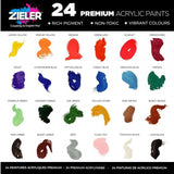 Farby Akrylowe Zieler Premium Acrylic Paints 24 kolory