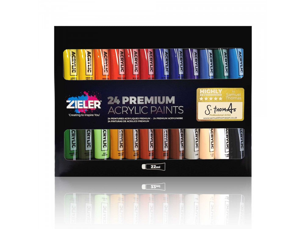 Farby Akrylowe Zieler Premium Acrylic Paints 24 kolory