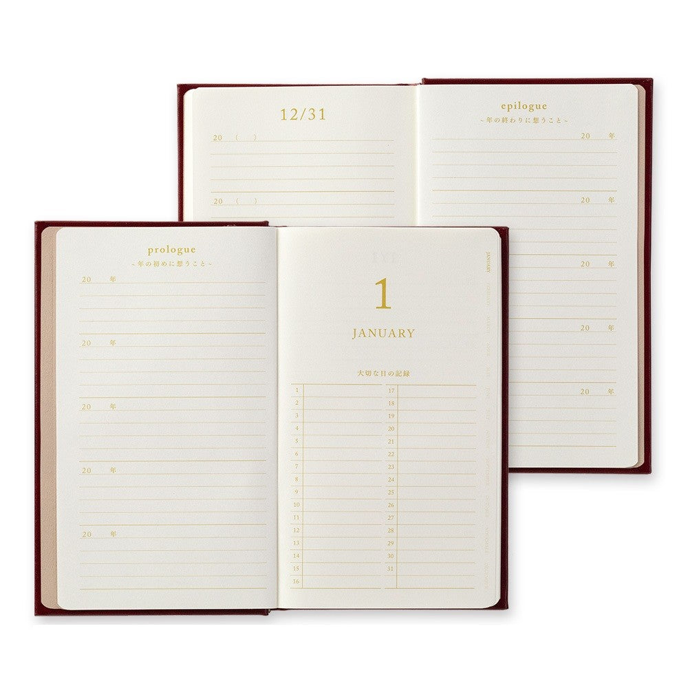 Pamiętnik 5-letni Midori 5 z okładką ze skóry z recyklingu