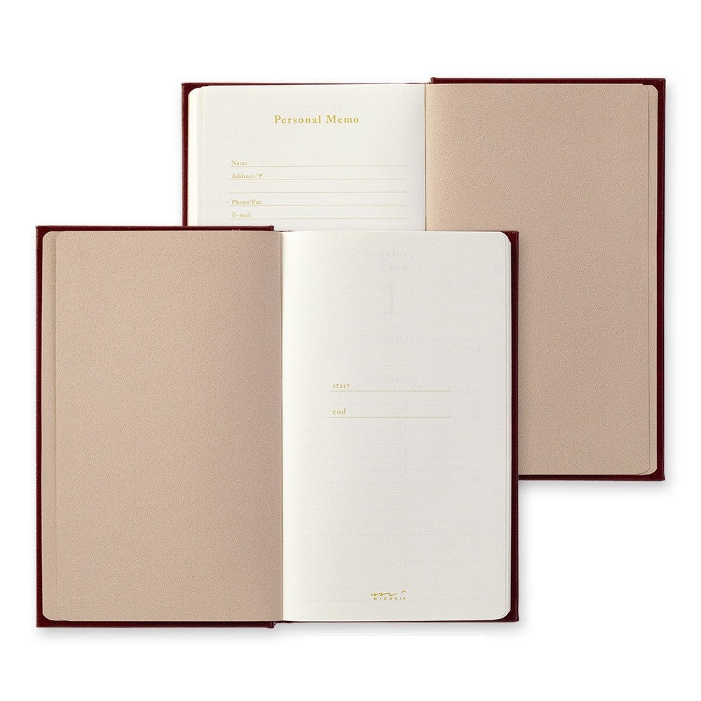 Pamiętnik 5-letni Midori 5 z okładką ze skóry z recyklingu