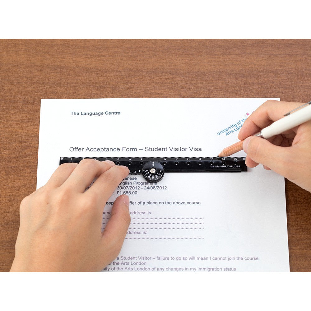 Składana linijka Midori plastikowa 16 cm | Czarna | A