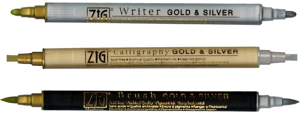 Zestaw pisaków Kuretake Zig Gold & Silver Assortment Set