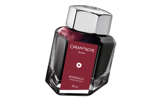 Zestaw pióro wieczne i atrament Caran d'Ache | Leman Burgundy