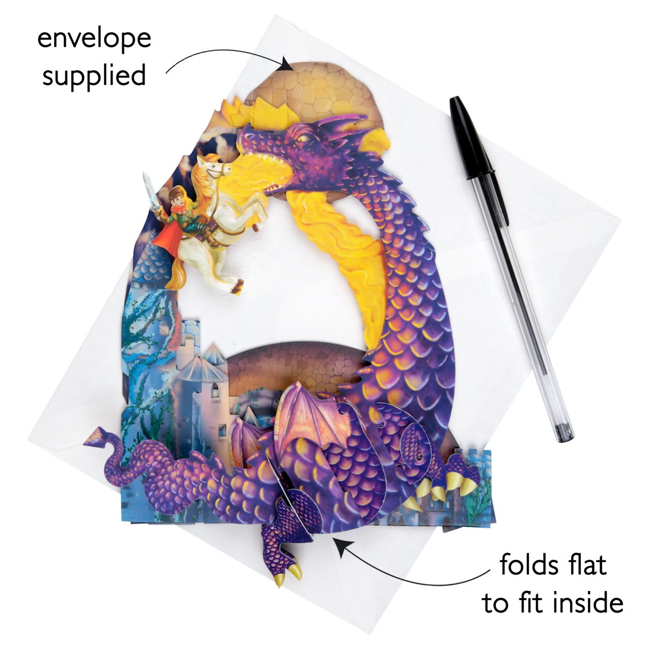 Kartka okolicznościowa Santoro Pendulum | Smok i Rycerz