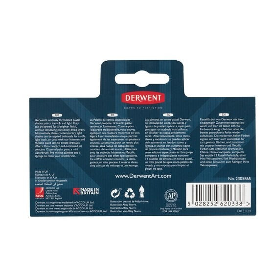Zestaw farb Derwent Pastel Shades Paint Pan Set 12 kolorów