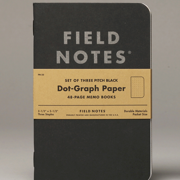 Notatniki Field Notes Pitch Black Medium 2 szt. w kropki