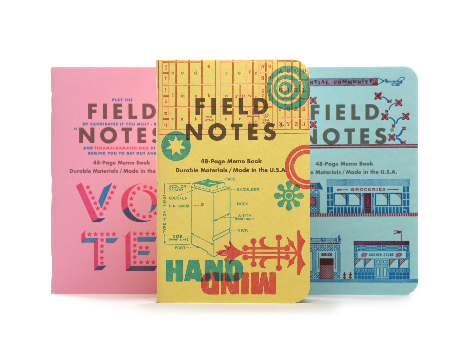 Notesy Field Notes United States of Letterpress C 3 szt. w kratkę