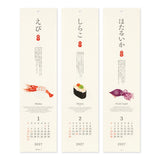 Kalendarz na ścianę Midori 2027 | Echizen Washi | Sushi