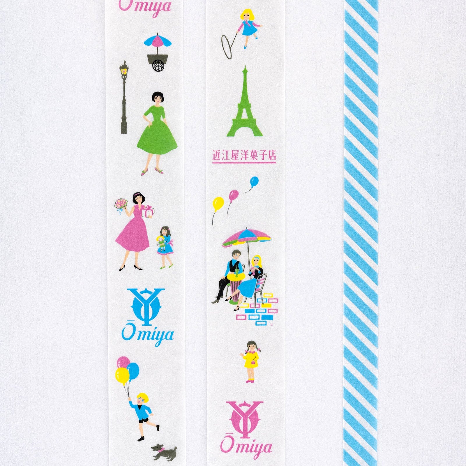 Zestaw taśm Hobonichi Washi Tape: Omiya Yogashiten