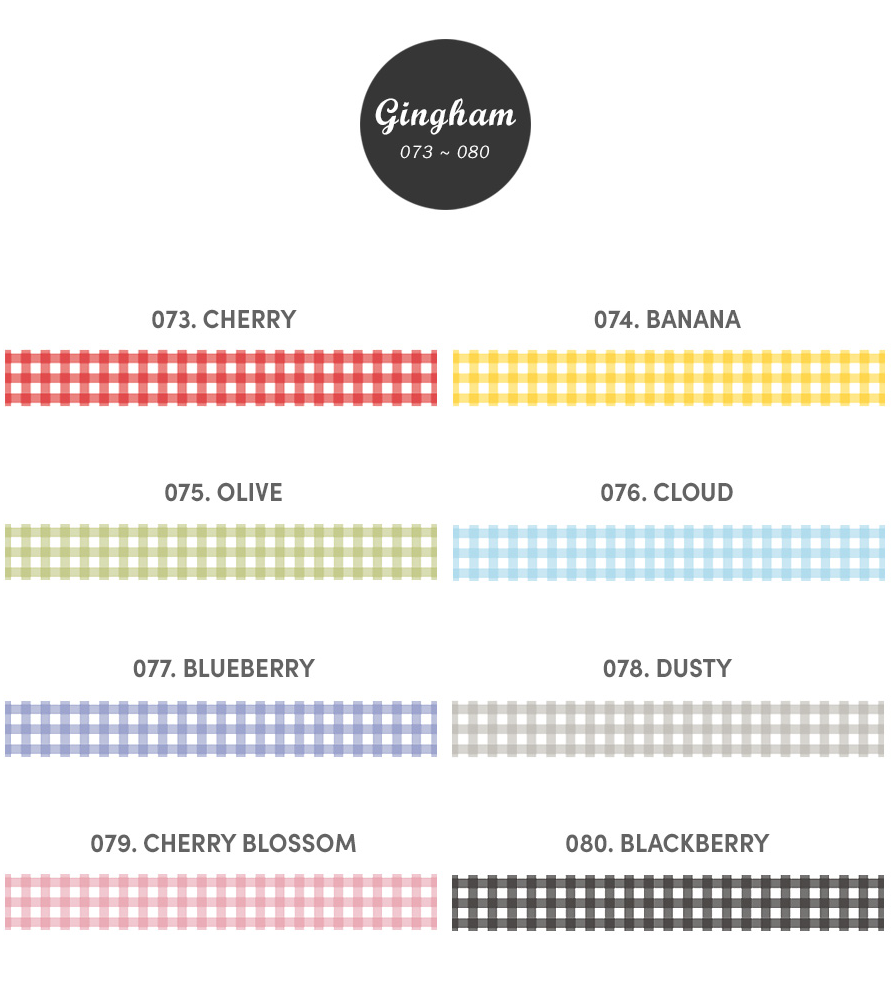 Zestaw taśm ICONIC Masking Tape Gringham (8 sztuk)