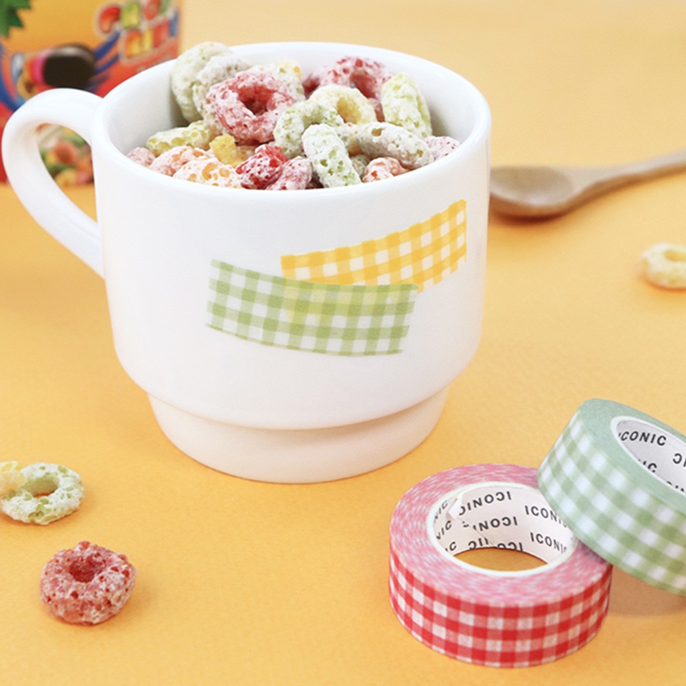 Zestaw taśm ICONIC Masking Tape Gringham (8 sztuk)