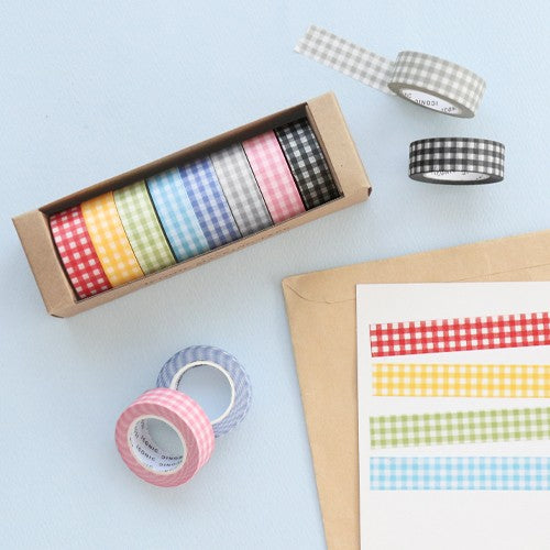 Zestaw taśm ICONIC Masking Tape Gringham (8 sztuk)