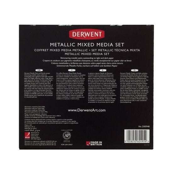Zestaw Derwent Metallic Mixed Media 19 elementów
