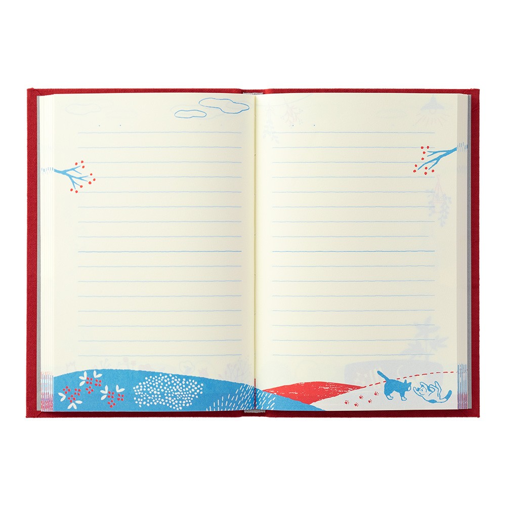 Pamiętnik z haftowaną zakładką Midori | Kot